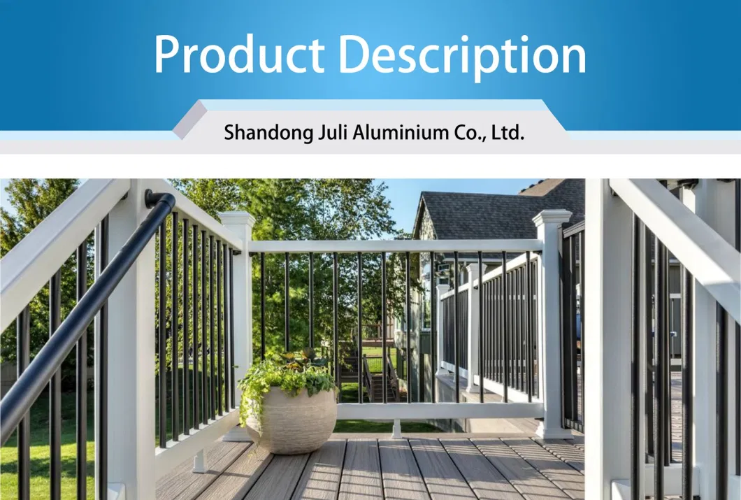 Aluminium Terrace Fence Modern Design Aluminium Stair Balcony Glass Railing Hanrail Armrest Balustrate