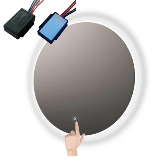 Deux clés 12V 24V LED allument le commutateur de capteur tactile de gradateur de désembueur de miroir